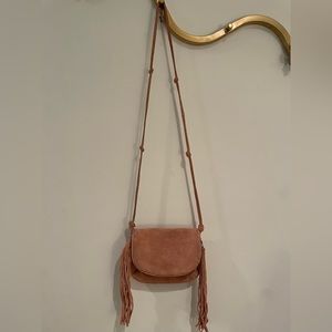 Pink Suede Cross-Body Purse